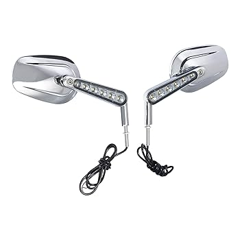 S-nlr.sp SLMOTO New Rear View Mirrors Muscle LED Turn Signals Light